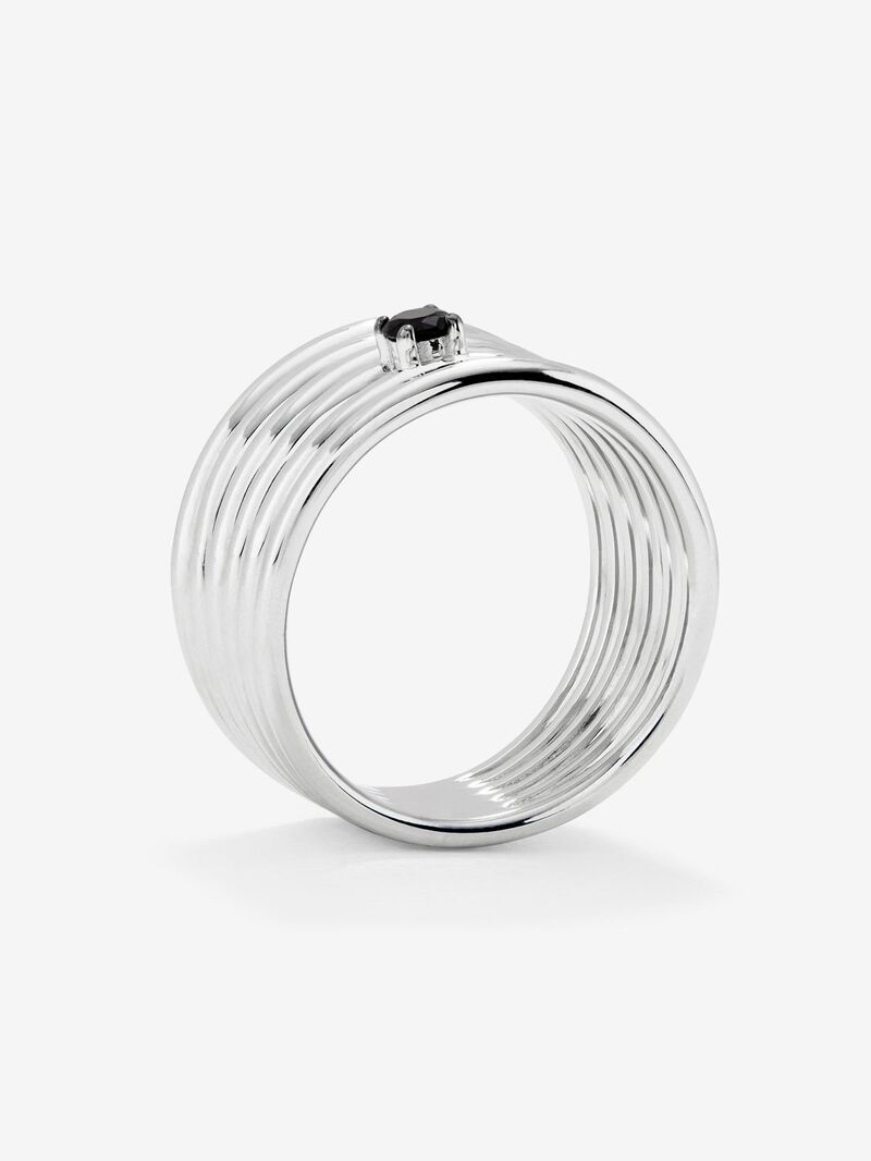 925 silver multi-arm ring with brilliant-cut black spinel image number 3
