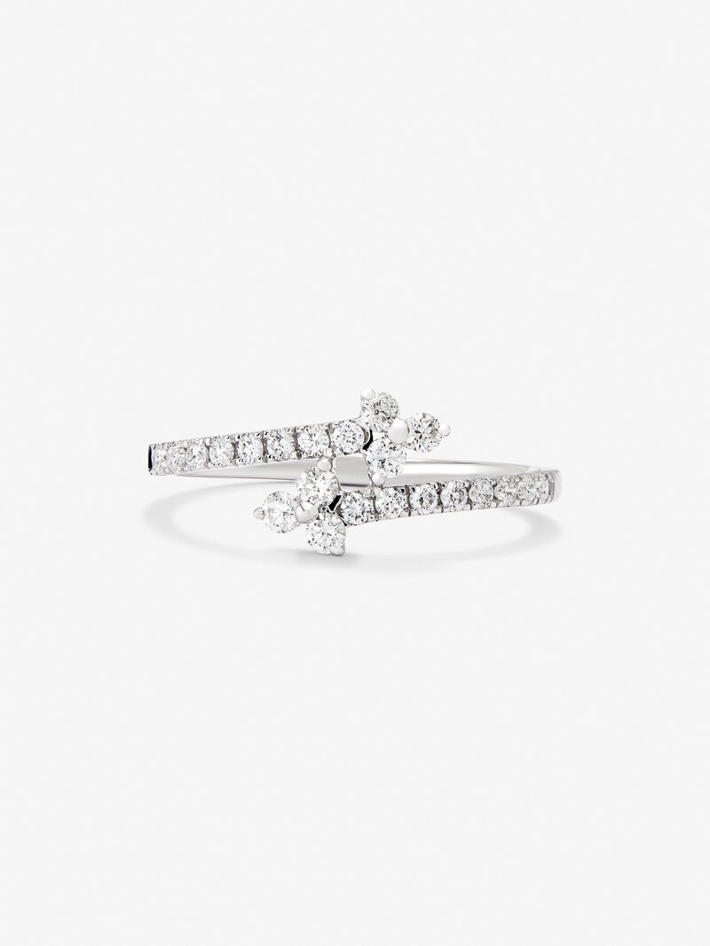 You and me ring in 18K white gold with 22 brilliant-cut diamonds with a total of 0.17 cts image number 2