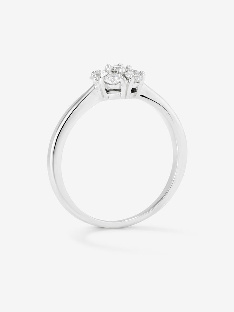 18K white gold ring with a border of 6 brilliant-cut diamonds with a total of 0.4 cts image number 4