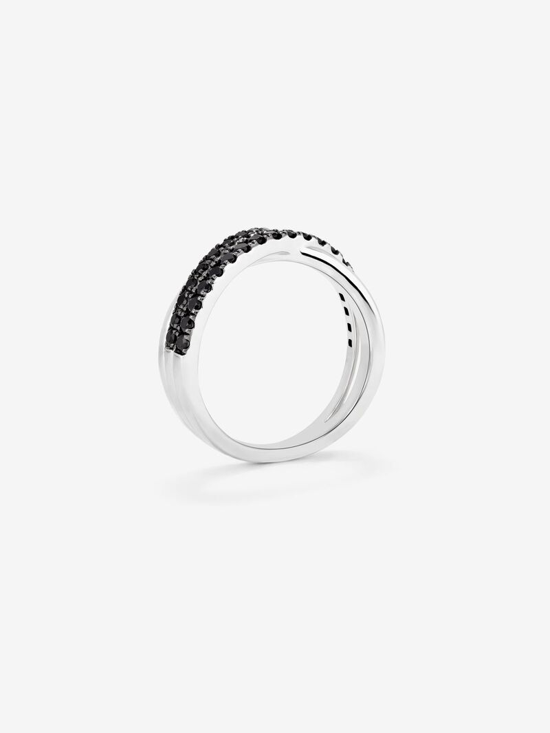 925 silver multi-arm ring with 32 brilliant-cut black spinels image number 4