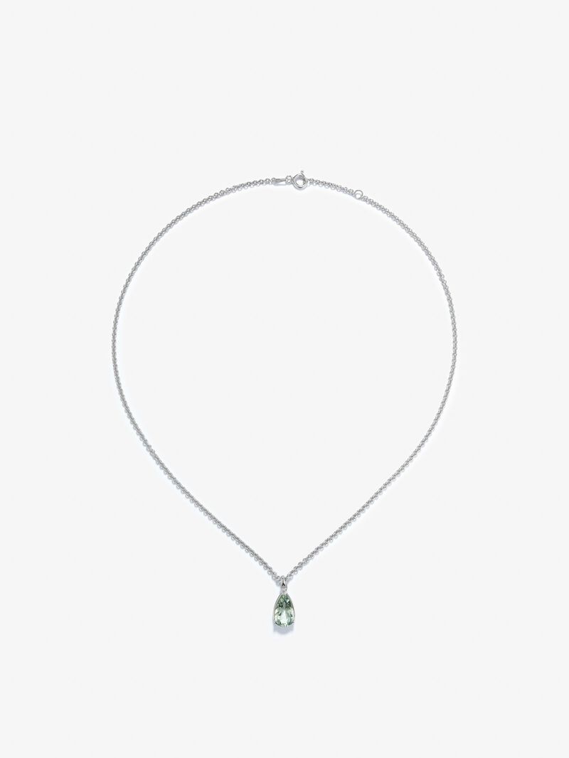 925 silver chain pendant with green amethyst image number 0