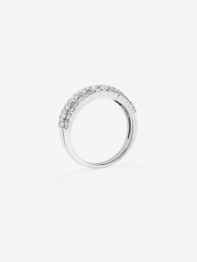 18K White Gold Triple Diamond Ring image number 4