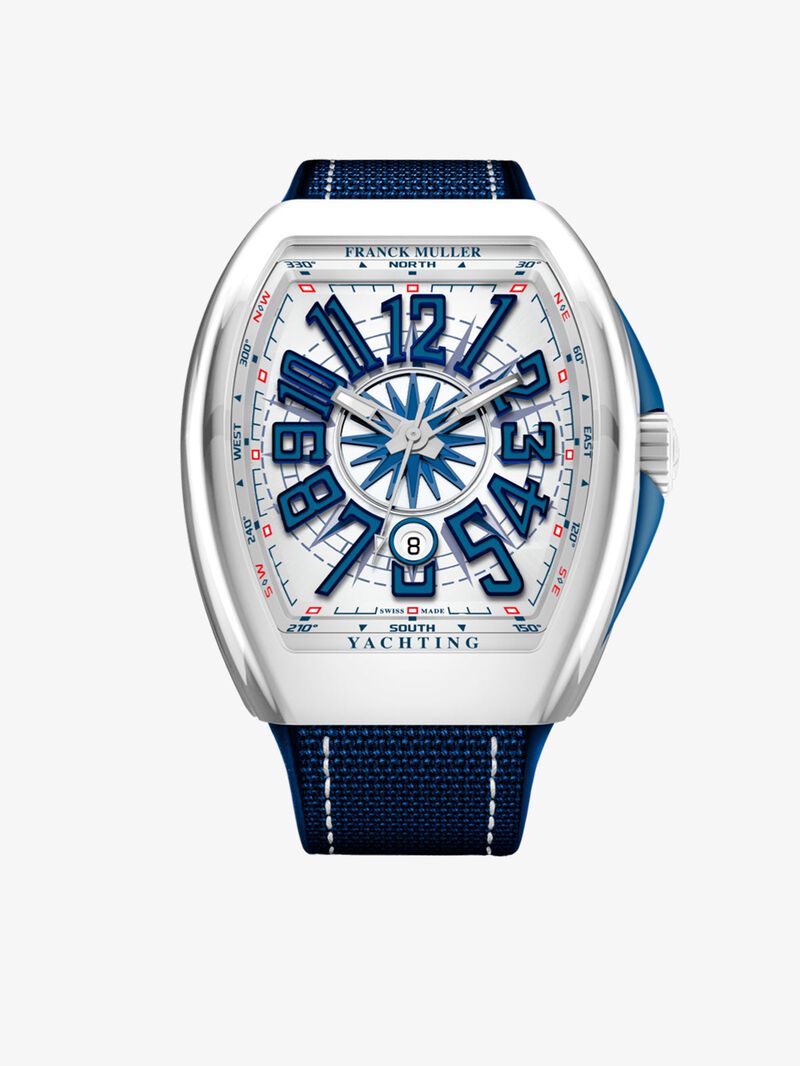 Franck Müller Vanguard Yatching watch in steel, nylon bracelet and automatic movement with bidirectional rotor system image number 0