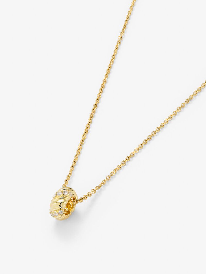 18K yellow gold pendant with white diamonds of 0.18 cts image number 2
