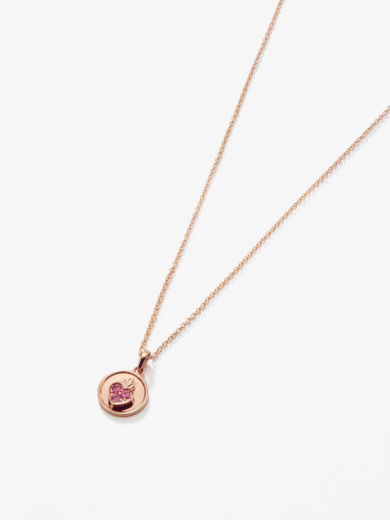 18kt rose gold pendant with sapphires image number 0