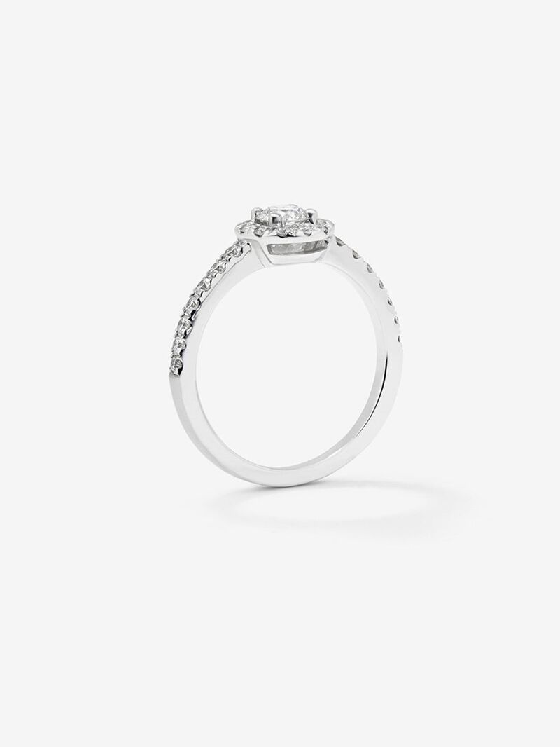 18K white gold ring with central brilliant-cut diamond of 0.15 cts and border and arm of 28 brilliant-cut diamonds with a total of 0.3 cts image number 4