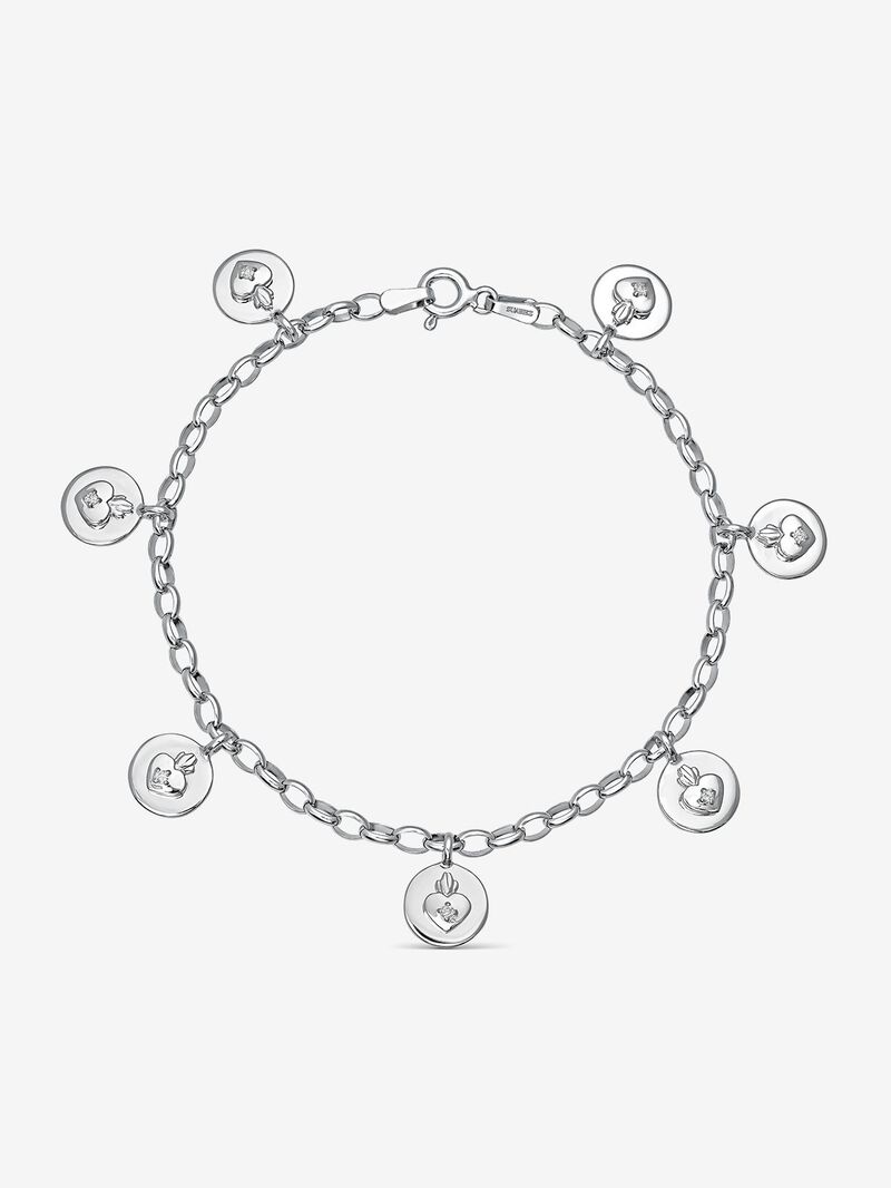 Silver bracelet with diamonds image number 0