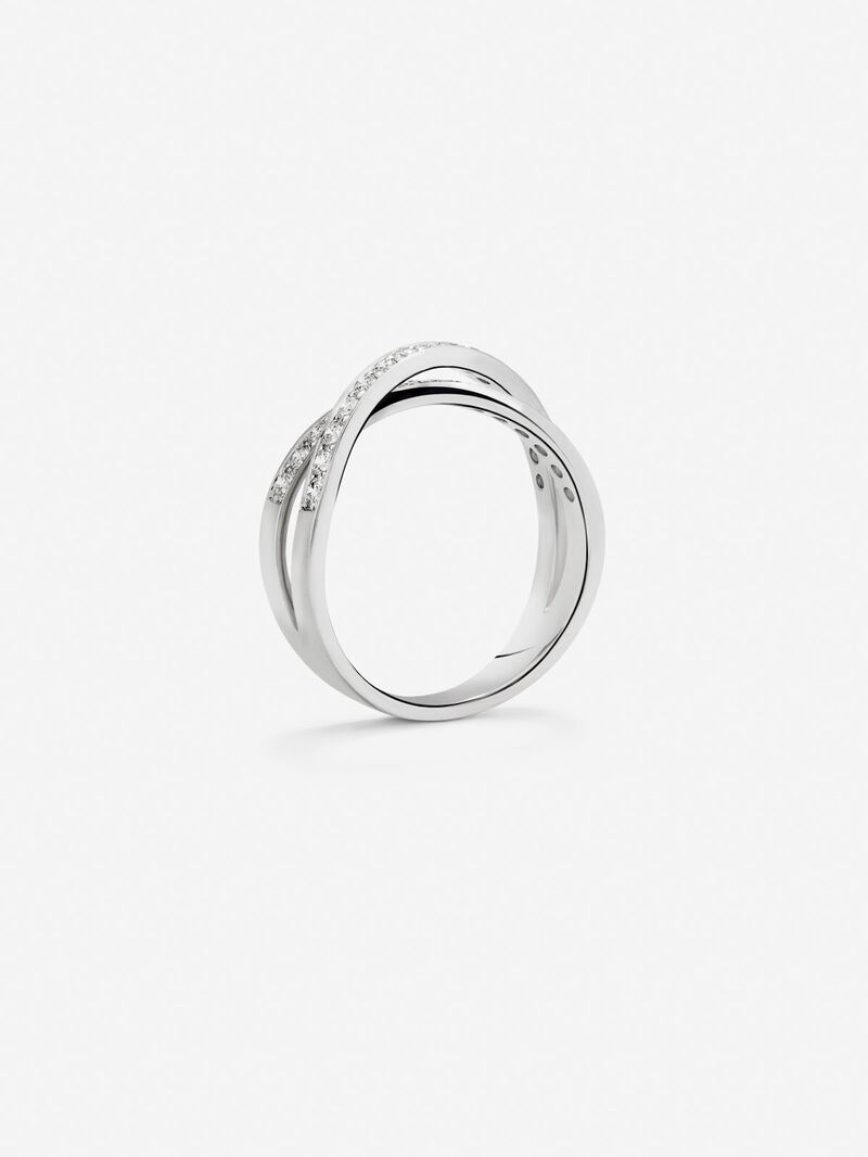 18K White Gold Double Diamond Ring image number 4