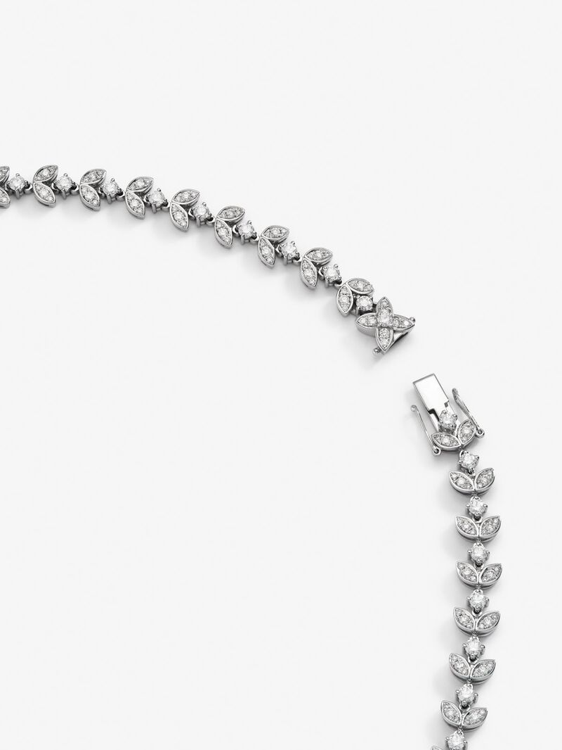 18K white gold necklace with 456 brilliant-cut diamonds with a total of 7.81 cts image number 4