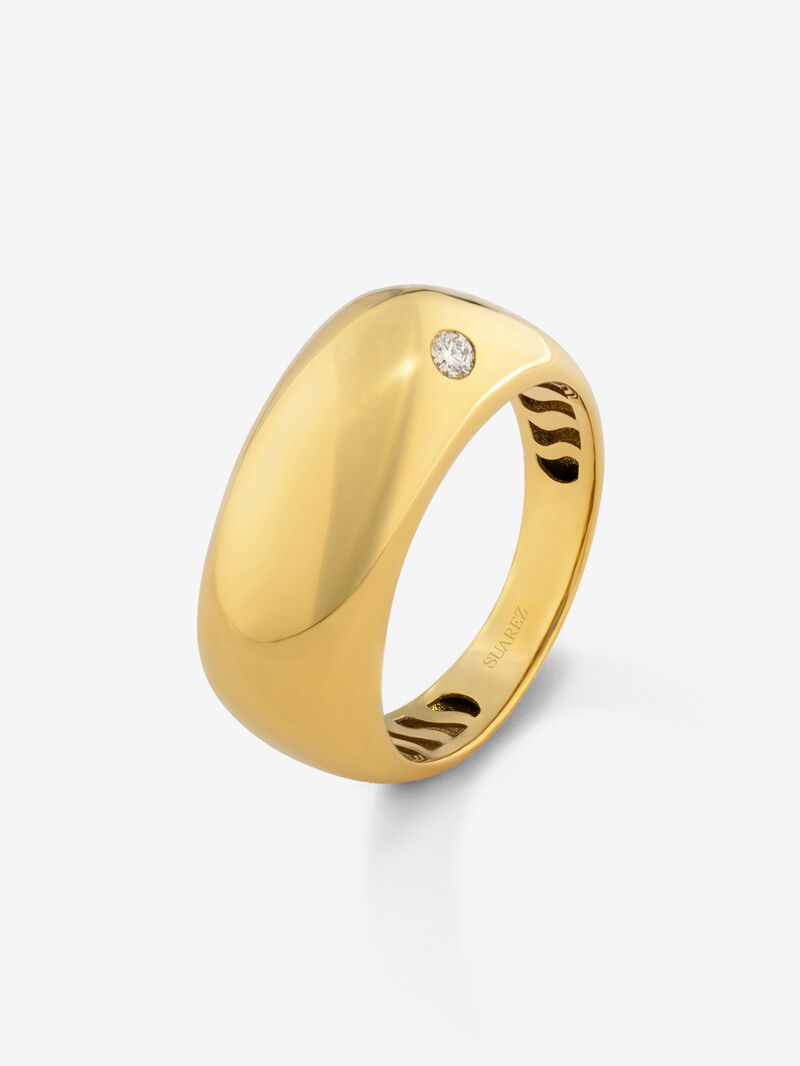 18K yellow gold ring with 0.03 ct brilliant cut diamond image number 0