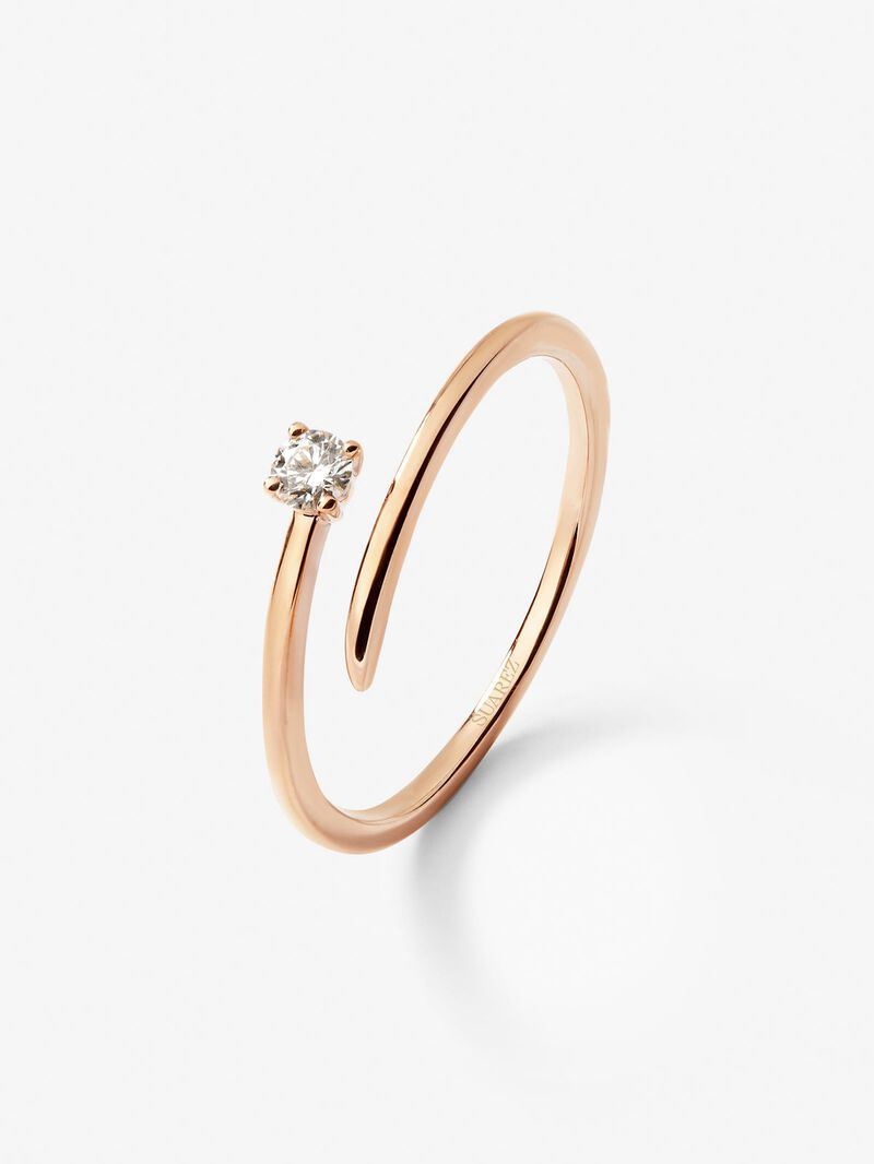 You and I 18k rose gold ring with white diamond in bright size image number 0