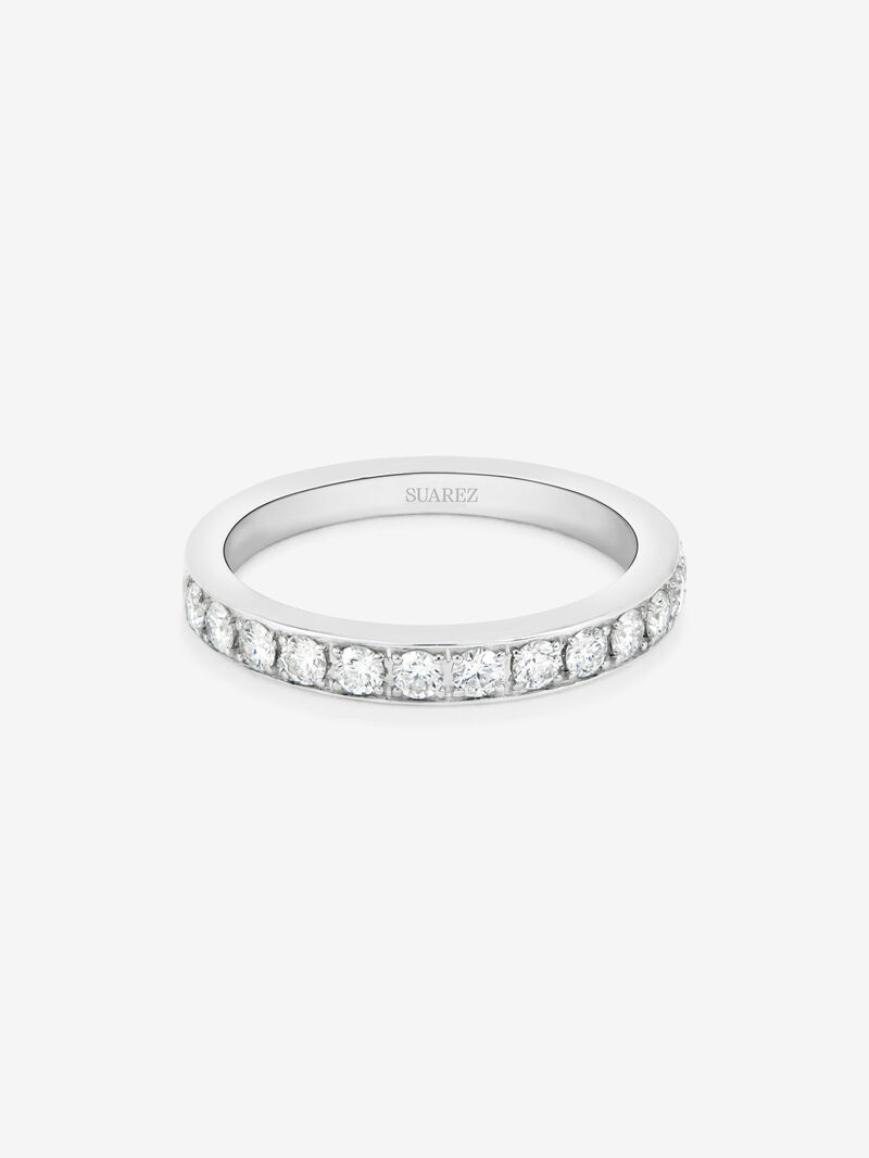 Medium 18K white gold wedding band with brilliant cut diamonds with a total of 0.36 cts image number 2