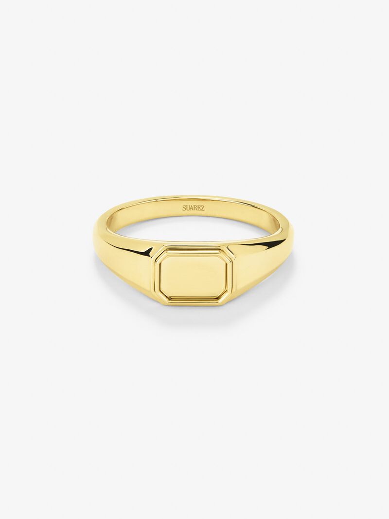 18K Yellow Gold Small Signet Ring image number 2