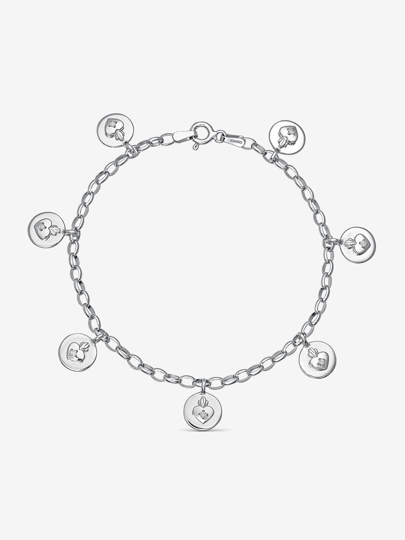 Silver bracelet with diamonds image number 0