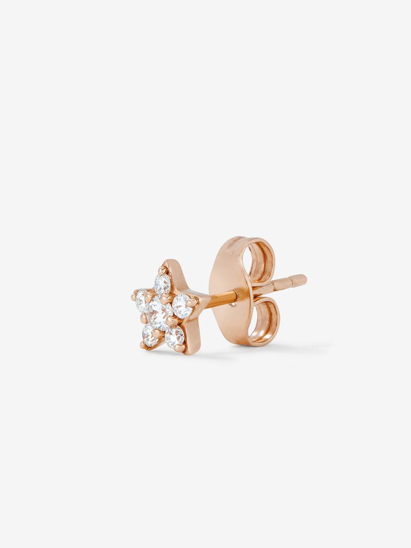 Individual 18K rose gold earring with 6 brilliant-cut diamonds with a total of 0.11 cts image number 4