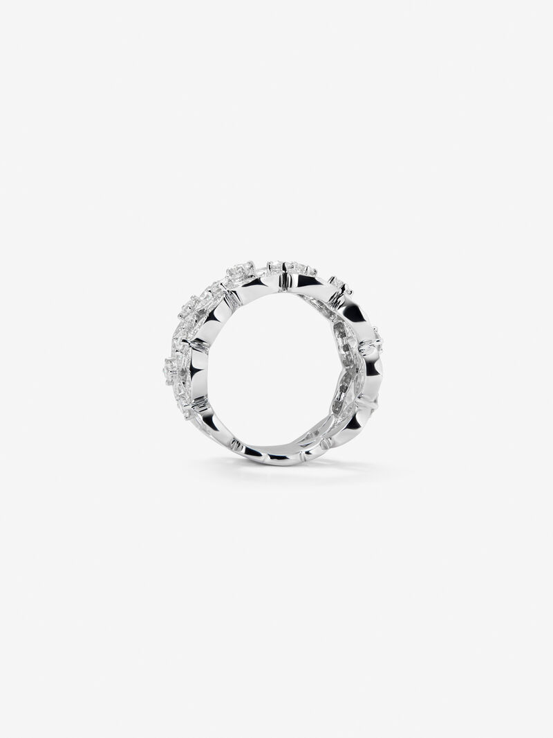 18K White Gold Ring with white diamonds in 1.14 cts image number 4
