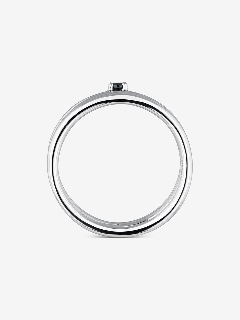 Silver ring with black spinelas image number 2