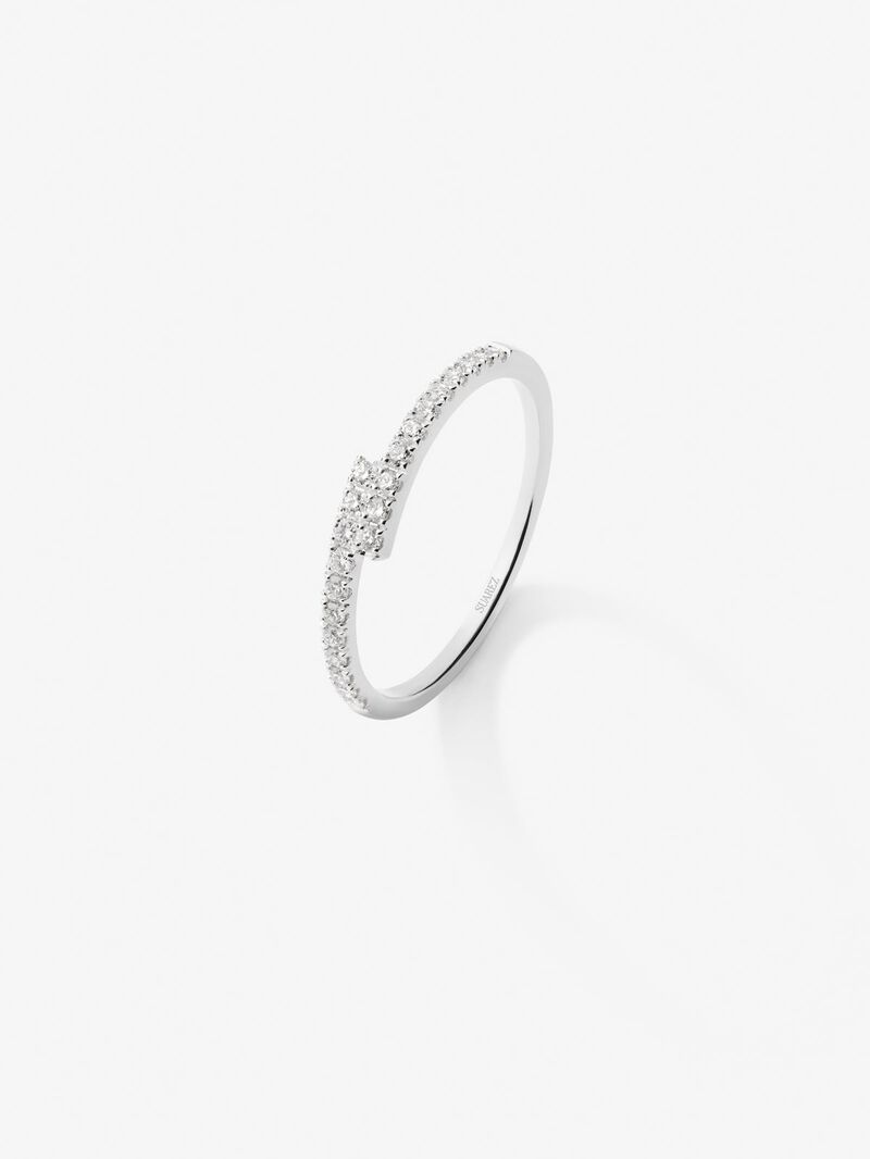 You and me ring in 18K white gold with 22 brilliant-cut diamonds with a total of 0.18 cts image number 0