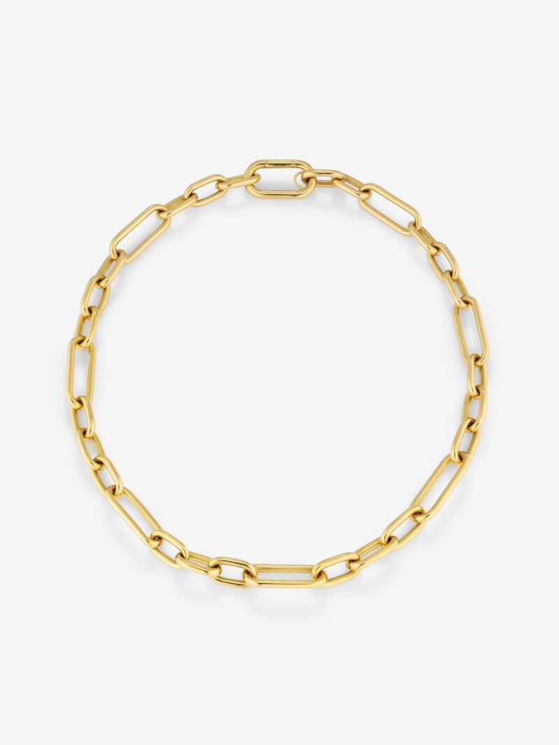 Large 18K yellow gold link necklace image number 0