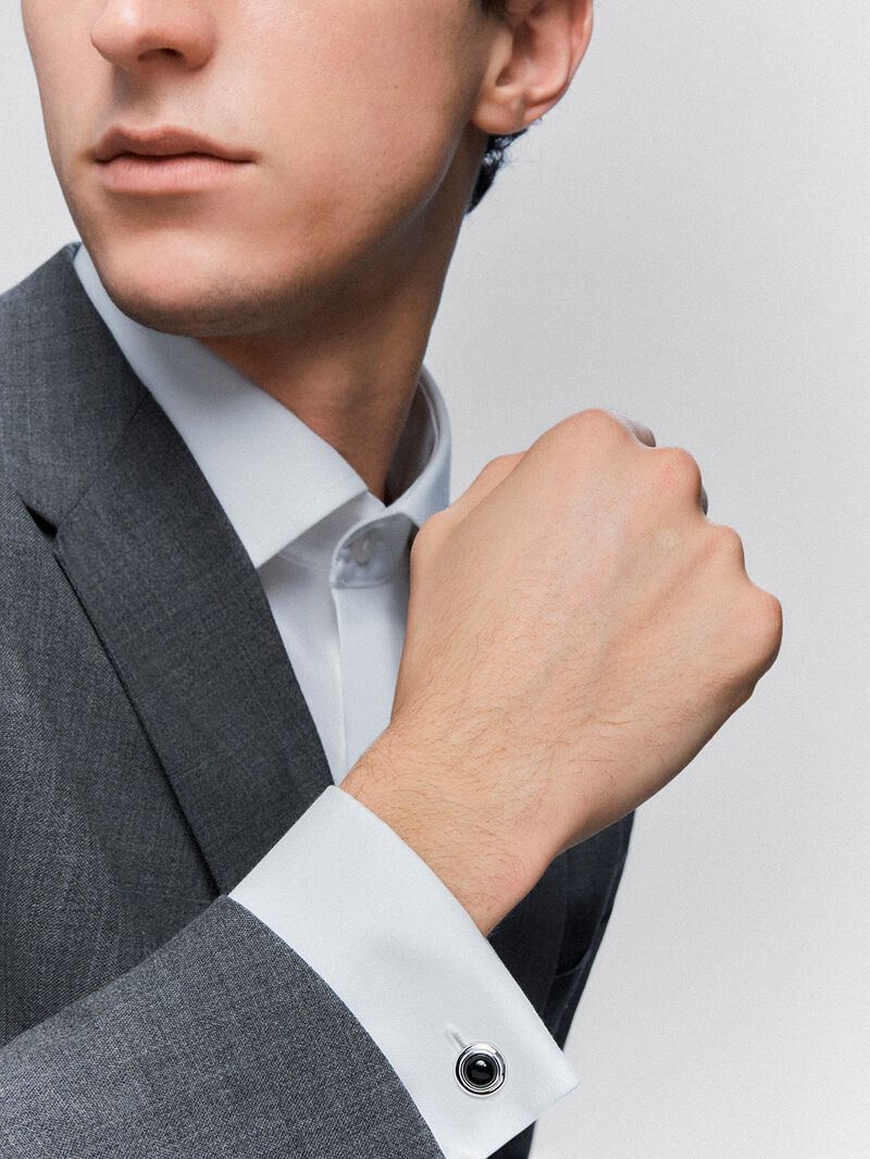 925 silver cufflinks with onyx image number 0