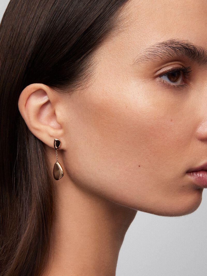 18K rose gold earrings with spheres image number 1
