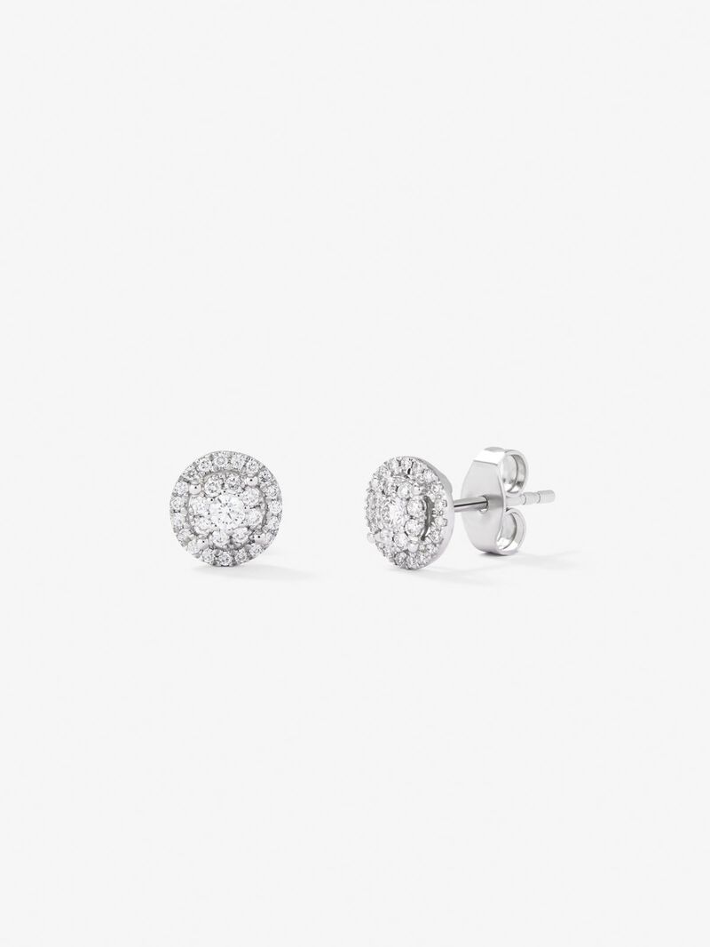 18K white gold earrings with 56 brilliant-cut diamonds with a total of 0.28 cts image number 0