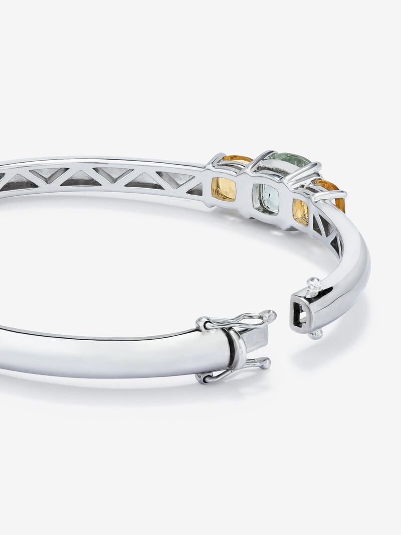 925 silver bracelet with green amethist in 2.47 cts and citrines in 1.62 CTS Cushion size Cushion image number 4