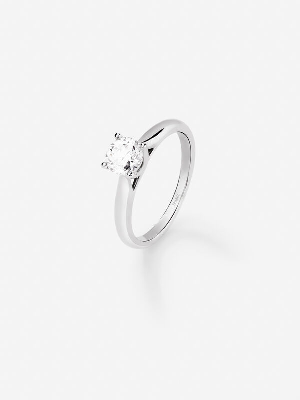 Anillo de compromiso de oro blanco de 18kt con diamante de 0,70 quilates, SL16007-00D070/DVS1_V