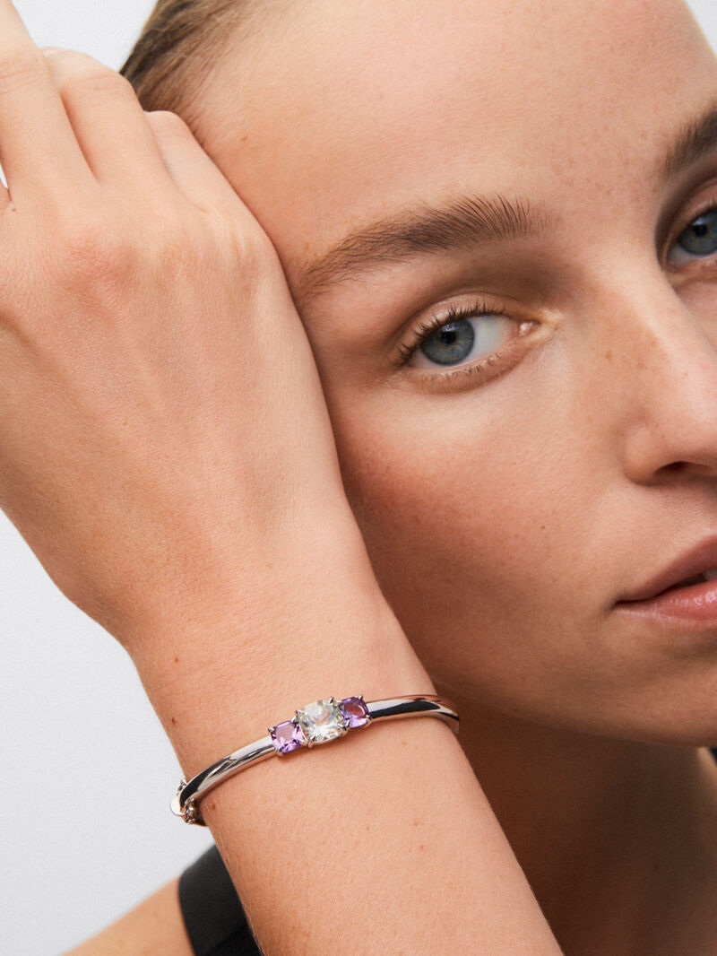 Utopian silver bracelet with amethyst. image number 3