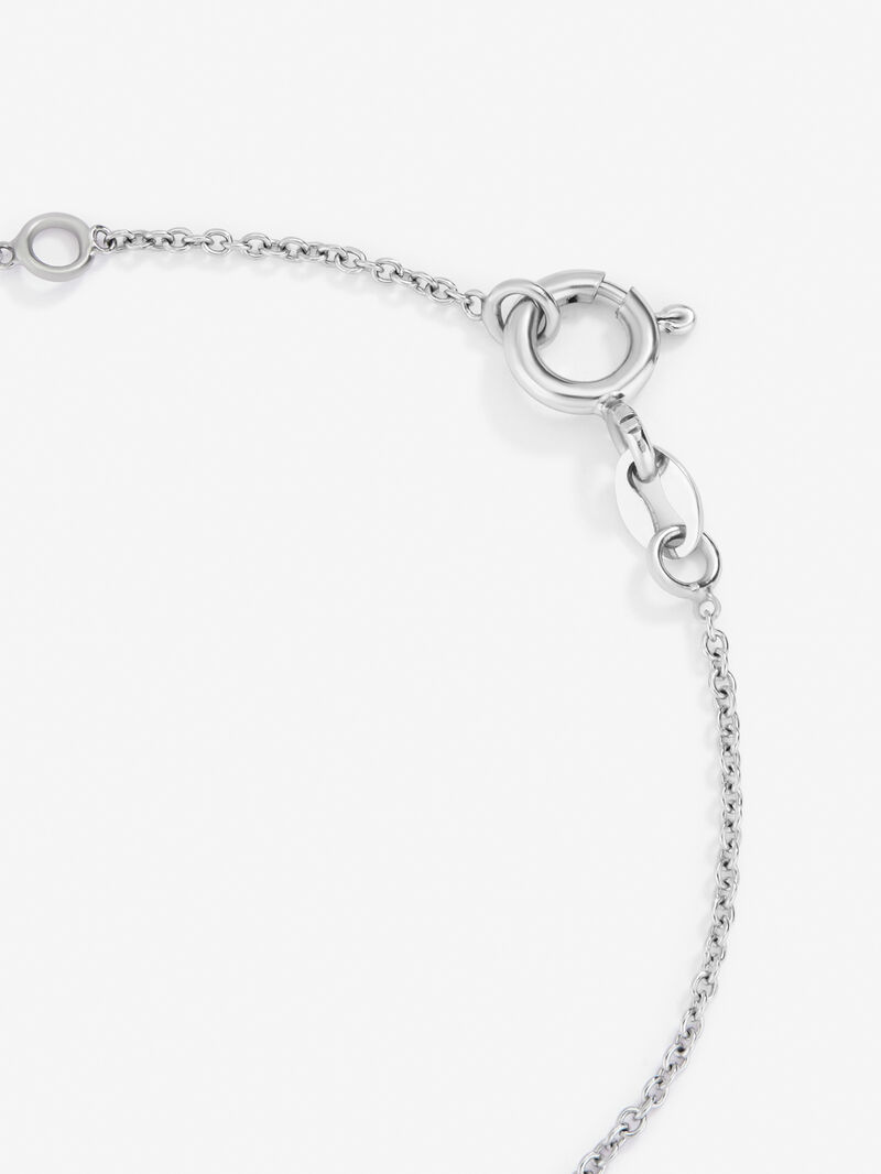 18K White Gold Diamond Cross Chain Bracelet image number 4