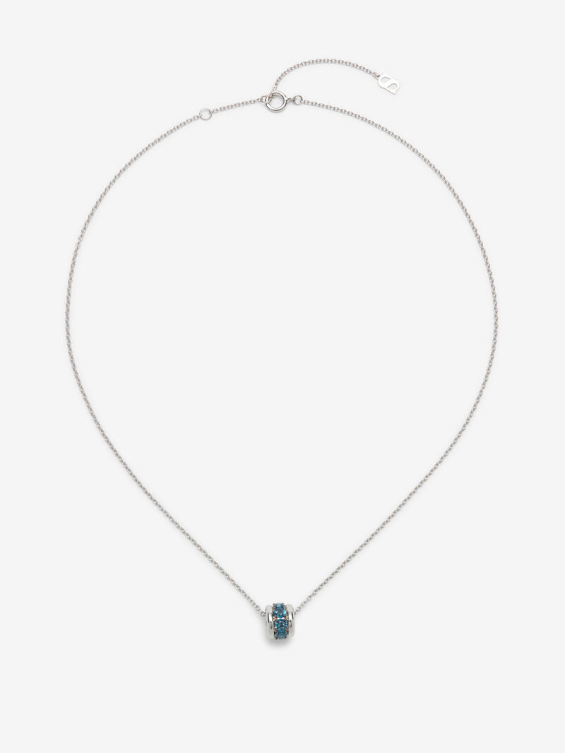 925 silver pendant with brilliant cut London blue topaz pave image number 0