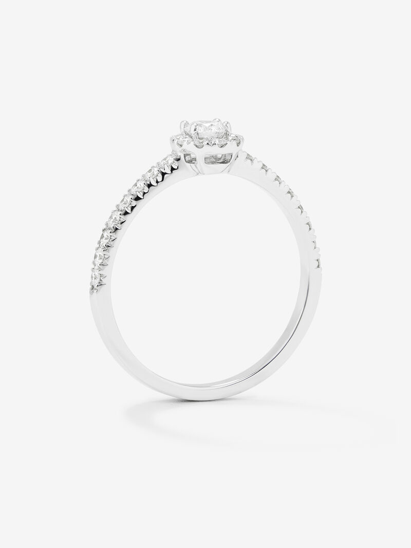 18K white gold ring with central brilliant-cut diamond of 0.15 cts and 26 brilliant-cut diamonds with a total of 0.28 cts image number 4