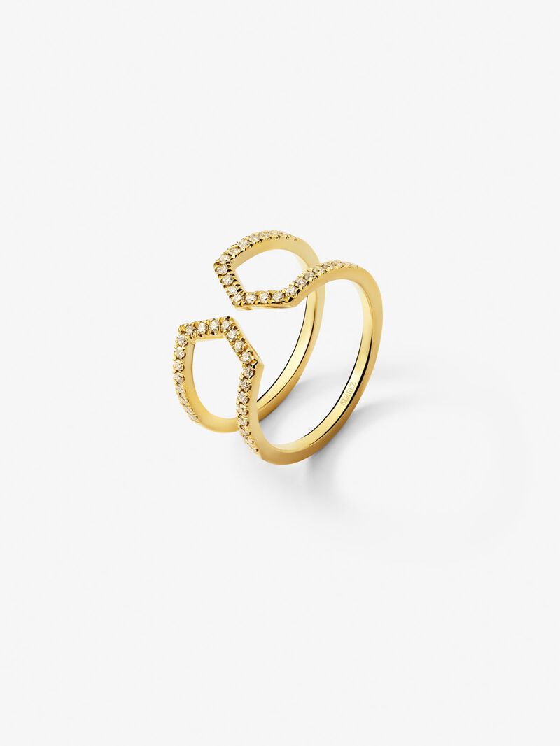 18K yellow gold ring with 46 brilliant-cut diamonds with a total of 0.37 cts image number 0