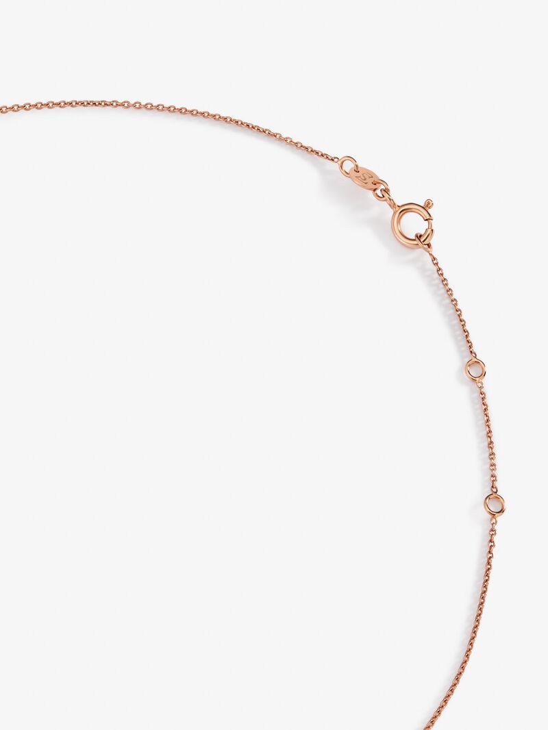 18K rose gold necklace with 5 brilliant-cut diamonds with a total of 0.07 cts image number 4