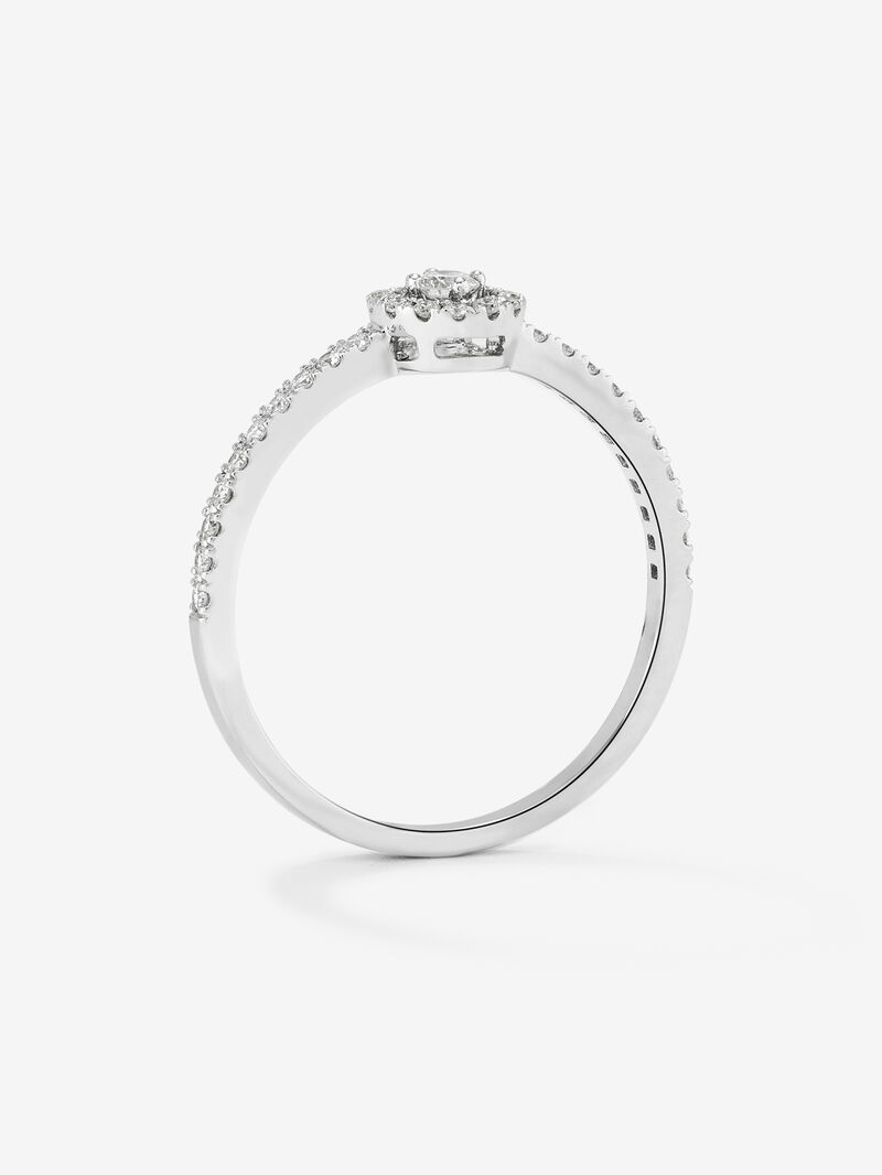 18K white gold ring with central brilliant-cut diamond of 0.06 cts and border and arm of 33 brilliant-cut diamonds with a total of 0.18 cts image number 4