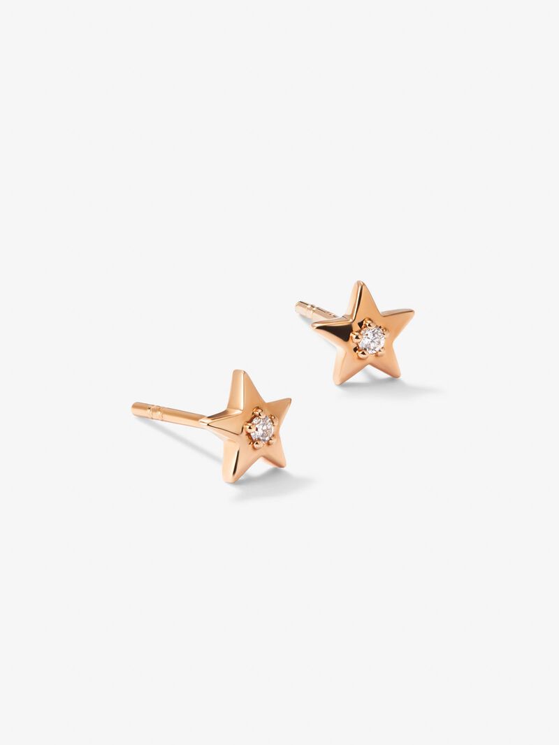 18kt rose gold earrings with diamonds image number 2