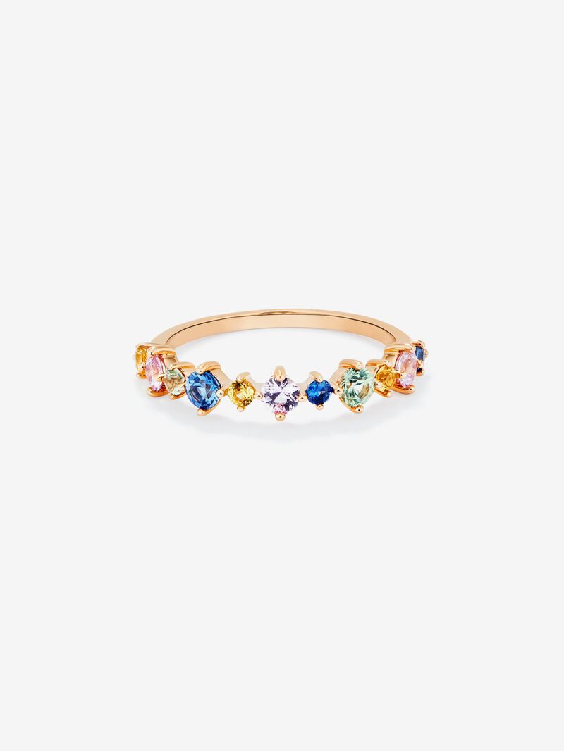 18K Rose Gold Ring with Multicolor Sapphire image number 2