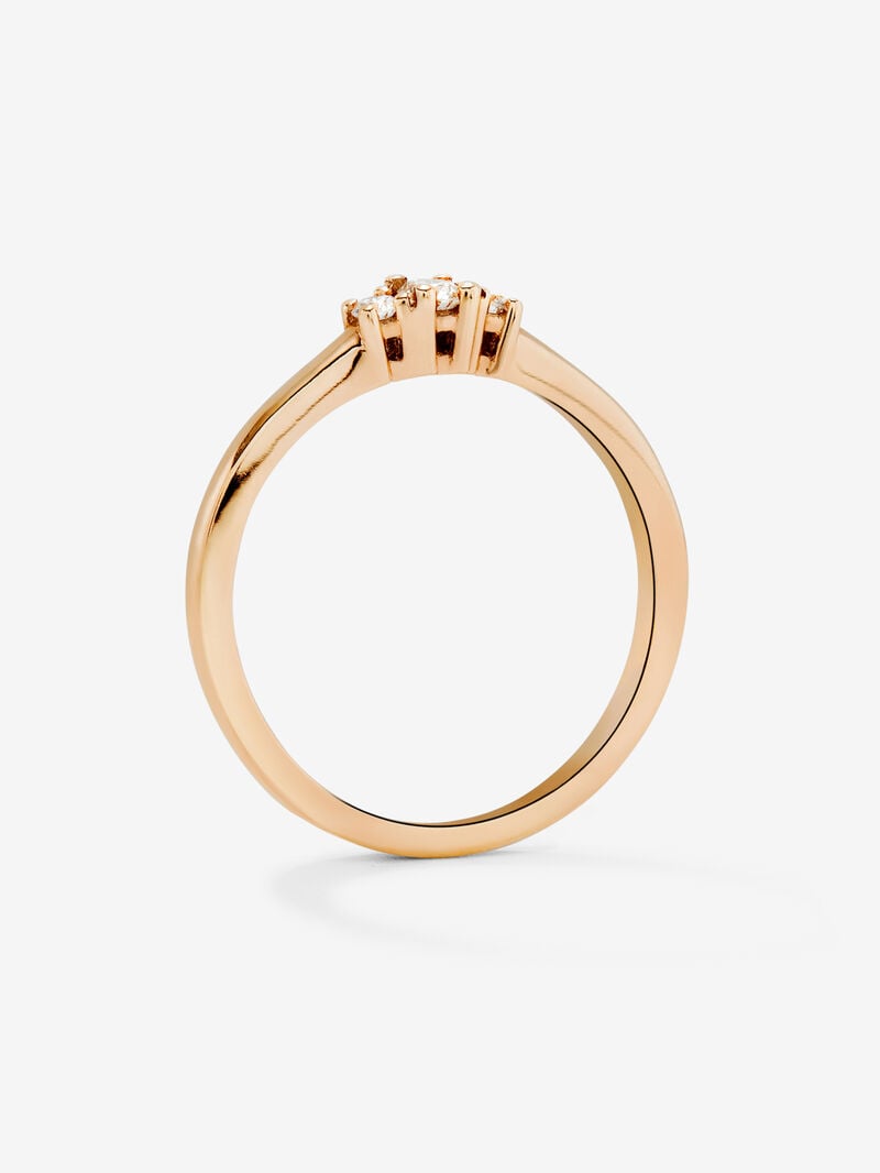 18K rose gold ring with 3 brilliant-cut diamonds with a total of 0.11 cts image number 4