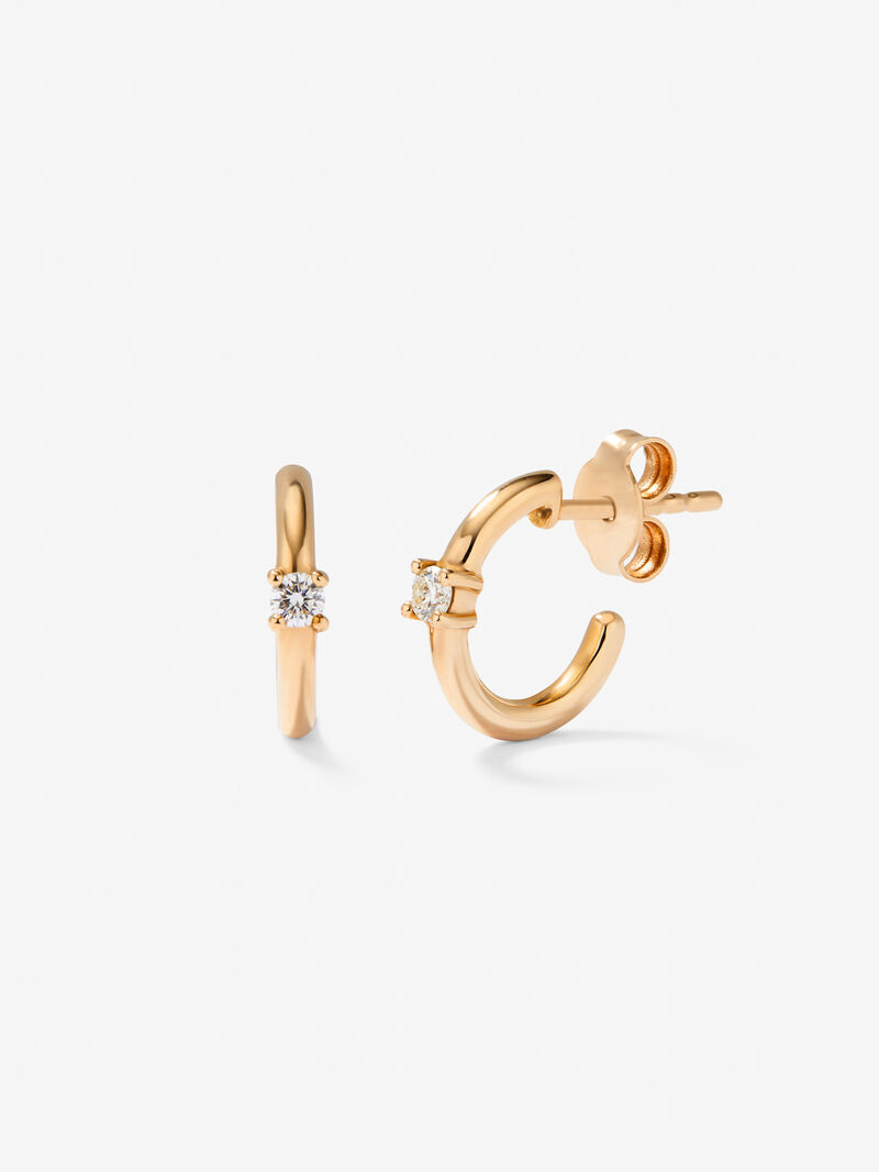18kt rose gold earrings with diamonds image number 1