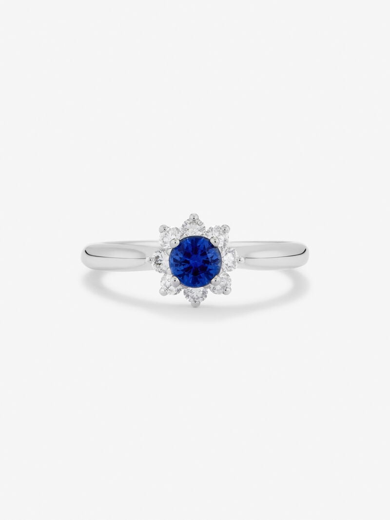 18K White Gold Ring with Royal Blue Sapp image number 1