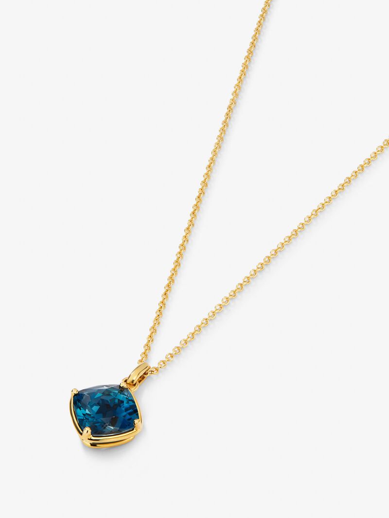 18K yellow gold pendant chain with topaz. image number 2