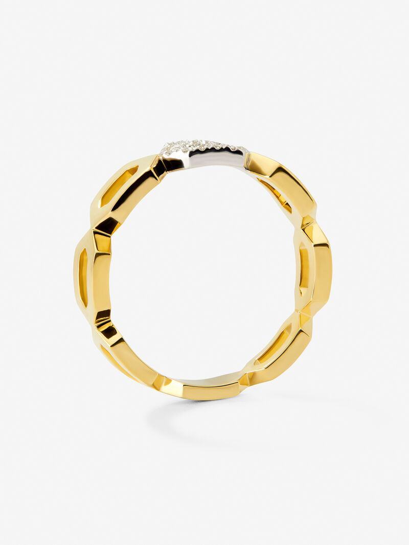 18K yellow gold ring with 14 brilliant-cut diamonds with a total of 0.06 cts image number 4