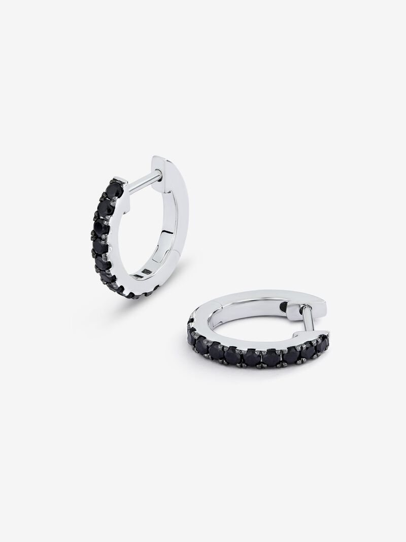 Fine silver 925 hoop earrings with spinels image number 2
