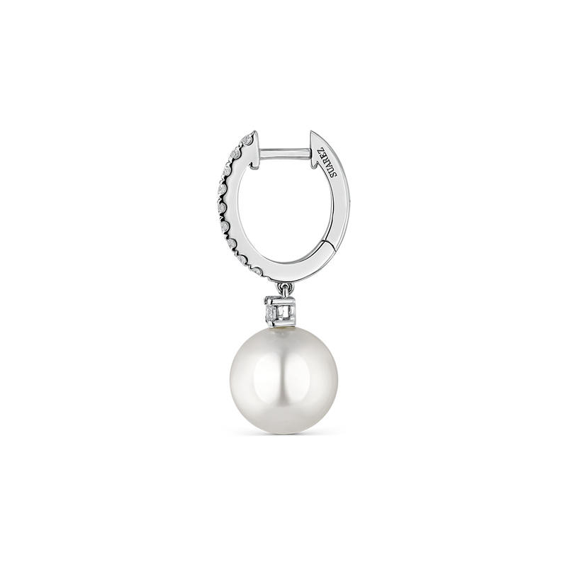 Pendientes de Perlas de Oro blanco con diamante, PE6078-OBPA9_V