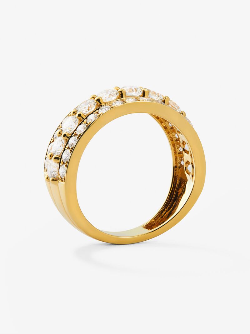 18K yellow gold ring with 22 brilliant-cut diamonds with a total of 2.08 cts image number 3