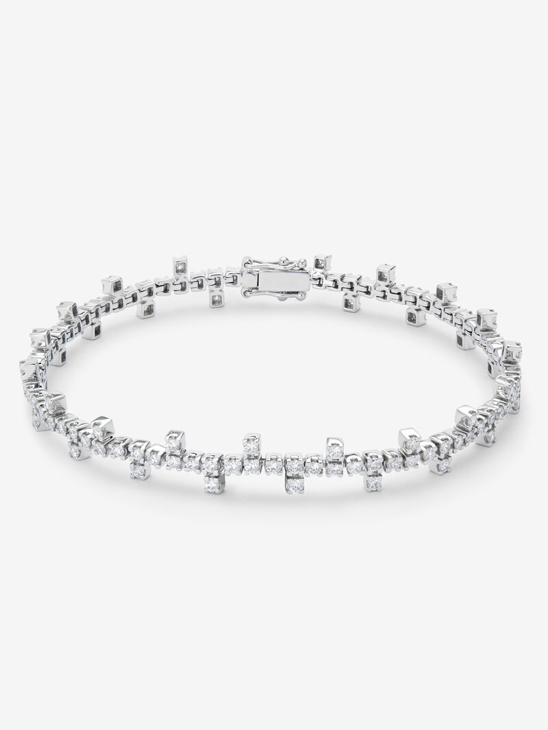 Semi -rigid 18k white gold bracelet and diamond image number 0