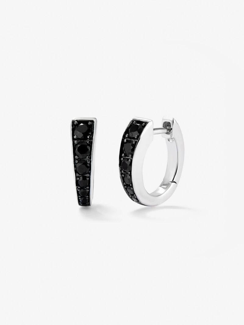 925 silver ring earrings with 0.58 cts black spine. image number 0