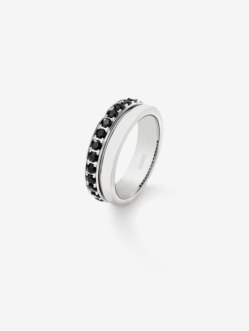 925 Silver Double Alliance Ring with Spinel Stones image number 1