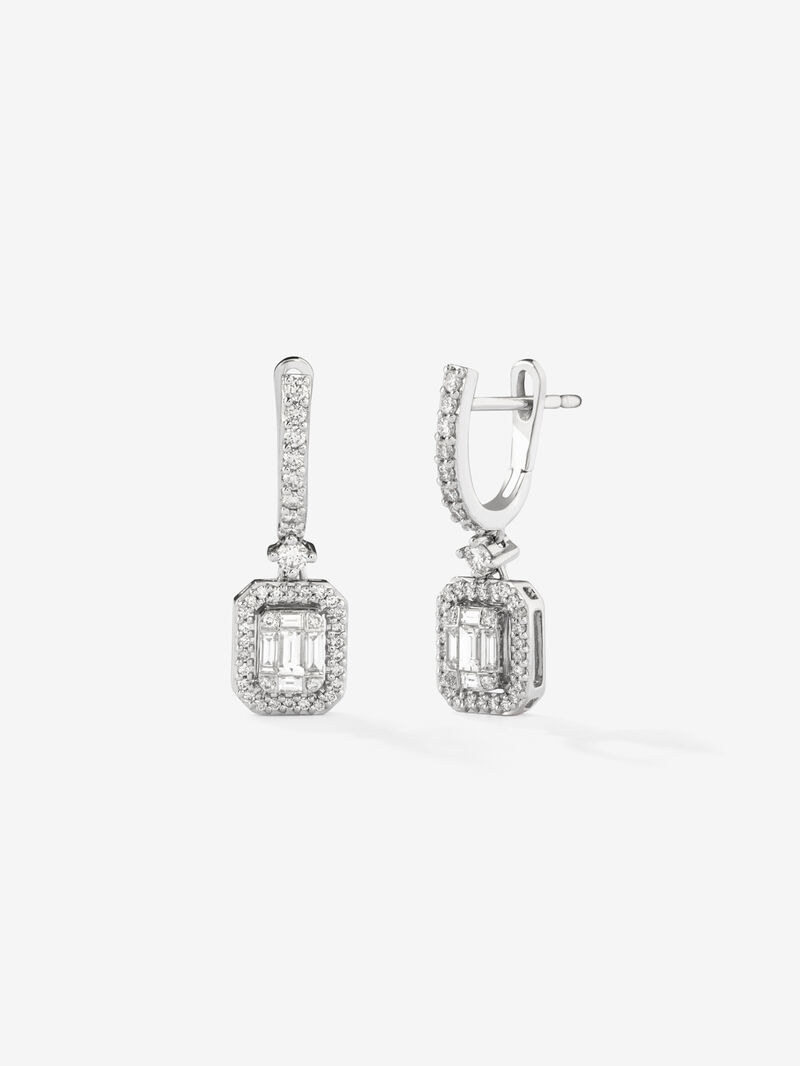 18K White Gold Earrings with Solitaire Diamond image number 0