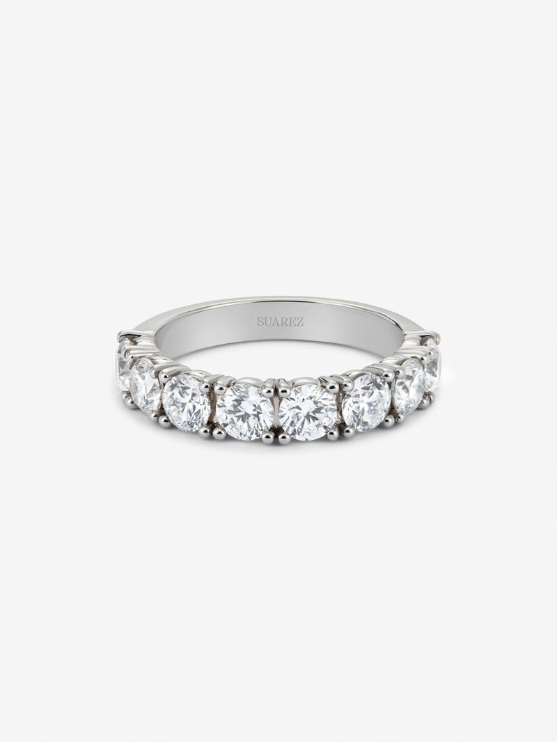 Half ring in 18K white gold with 8 brilliant-cut diamonds with a total of 2.05 cts image number 2